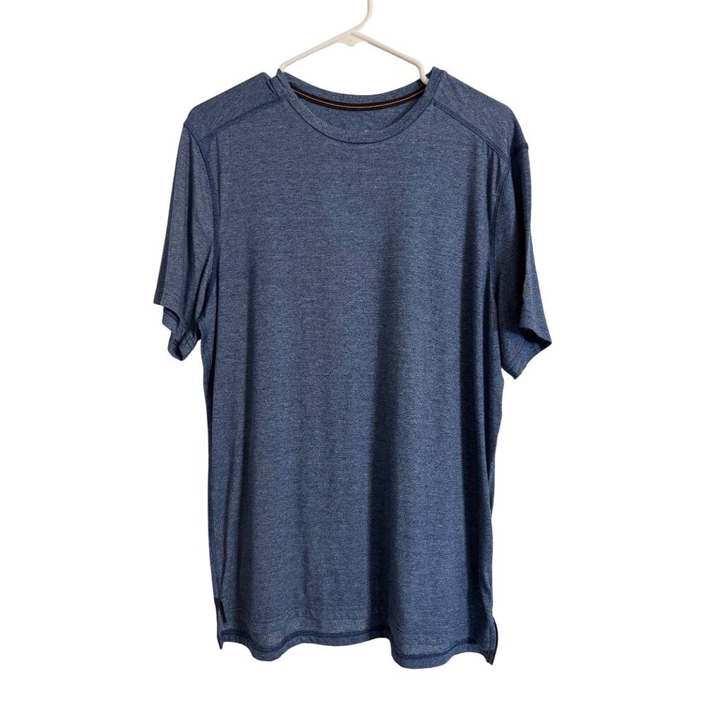 Champion Men's Blue Heather Short Sleeve Tee Stretchy NWOT Polyeter Blend Shirt